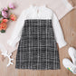 Infant Girls Dress Stand-up Collar Splice Dress 1PCS Fall Winter Dress,White YC1910327