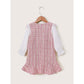 Baby Girl Dress Long Sleeve Floral Collar Dress Pink Plaid Dress Baby Girl Fall Winter Dress WL1910032