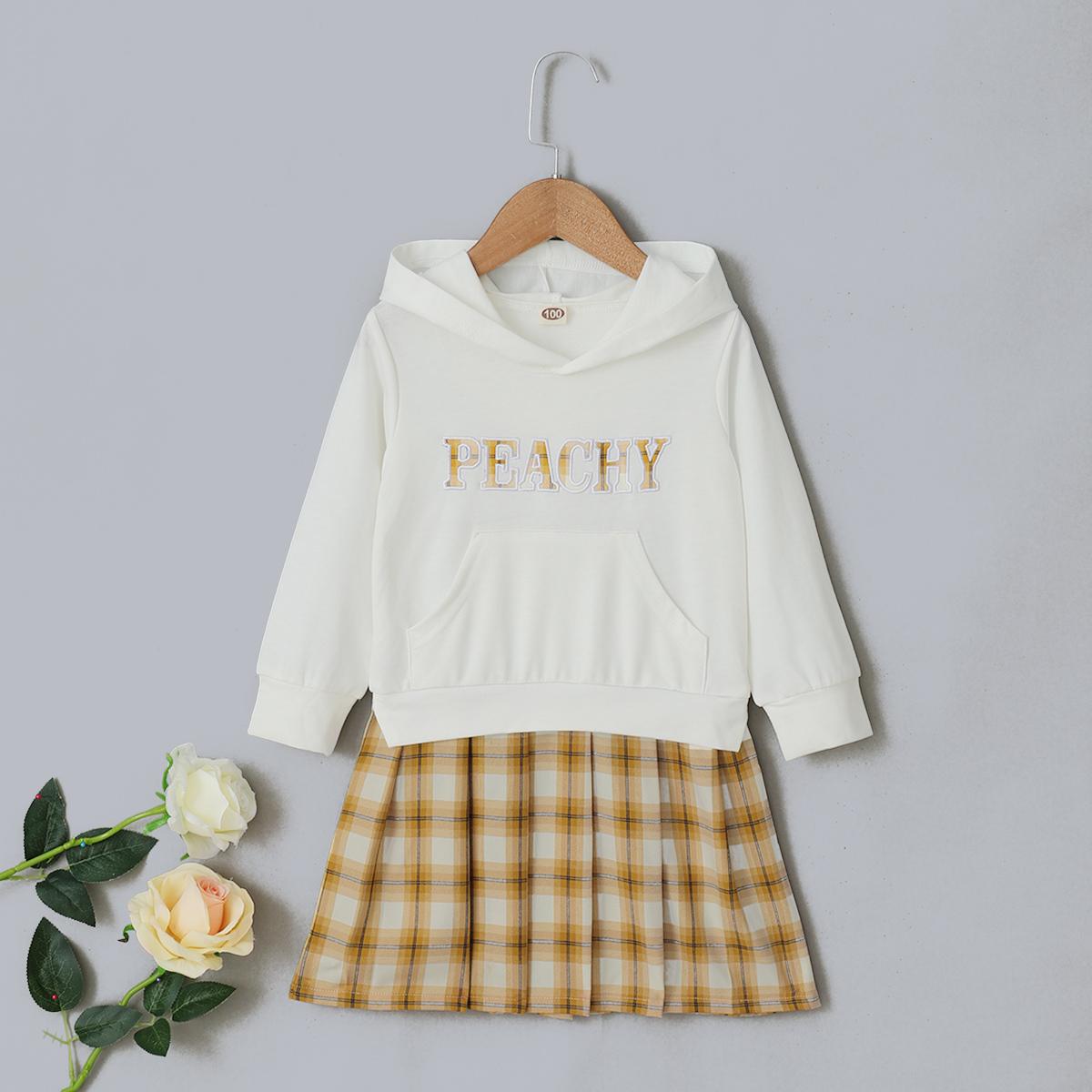 Toddler clothes White Sweater And Plaid Skirt WL20091509