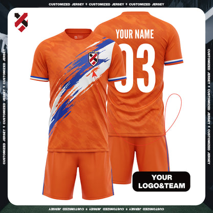 2026 World Cup Custom Orange Football Jersey Kit | Personalized Name, Number & Logo