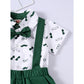 JOYSHOP Toddler Baby Boy Clothes Short Sleeve Beard Print Romper Top Shorts Overalls Set Baby Boy Summer Outfits Green 193449-3