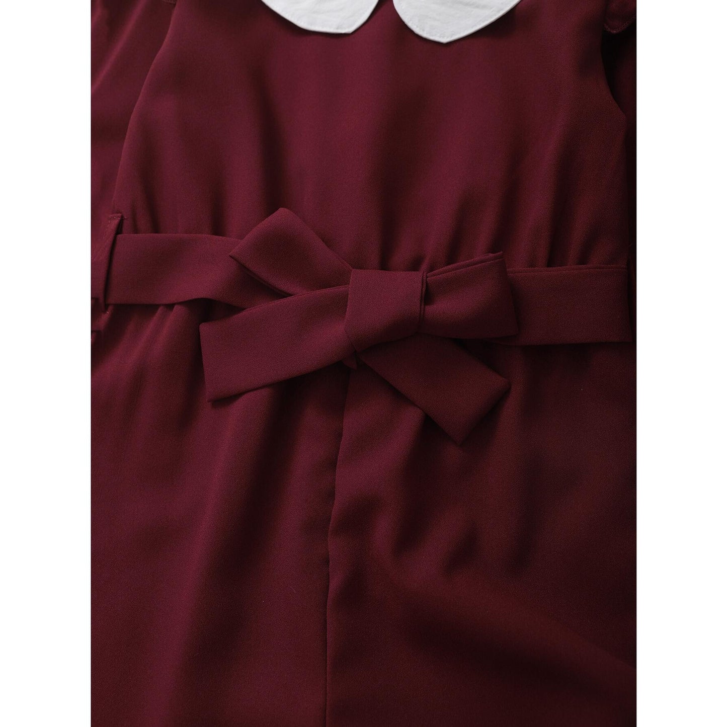 Kids fashion Girls Clothes Girls Jumpsuit Ruffle Long Sleeve Lapel Overall Pants Red 12009478