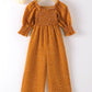Jumpsuit For Baby Girls Bubble Sleeve Wave Point One Piece Green Little Girls ZX-221Y057