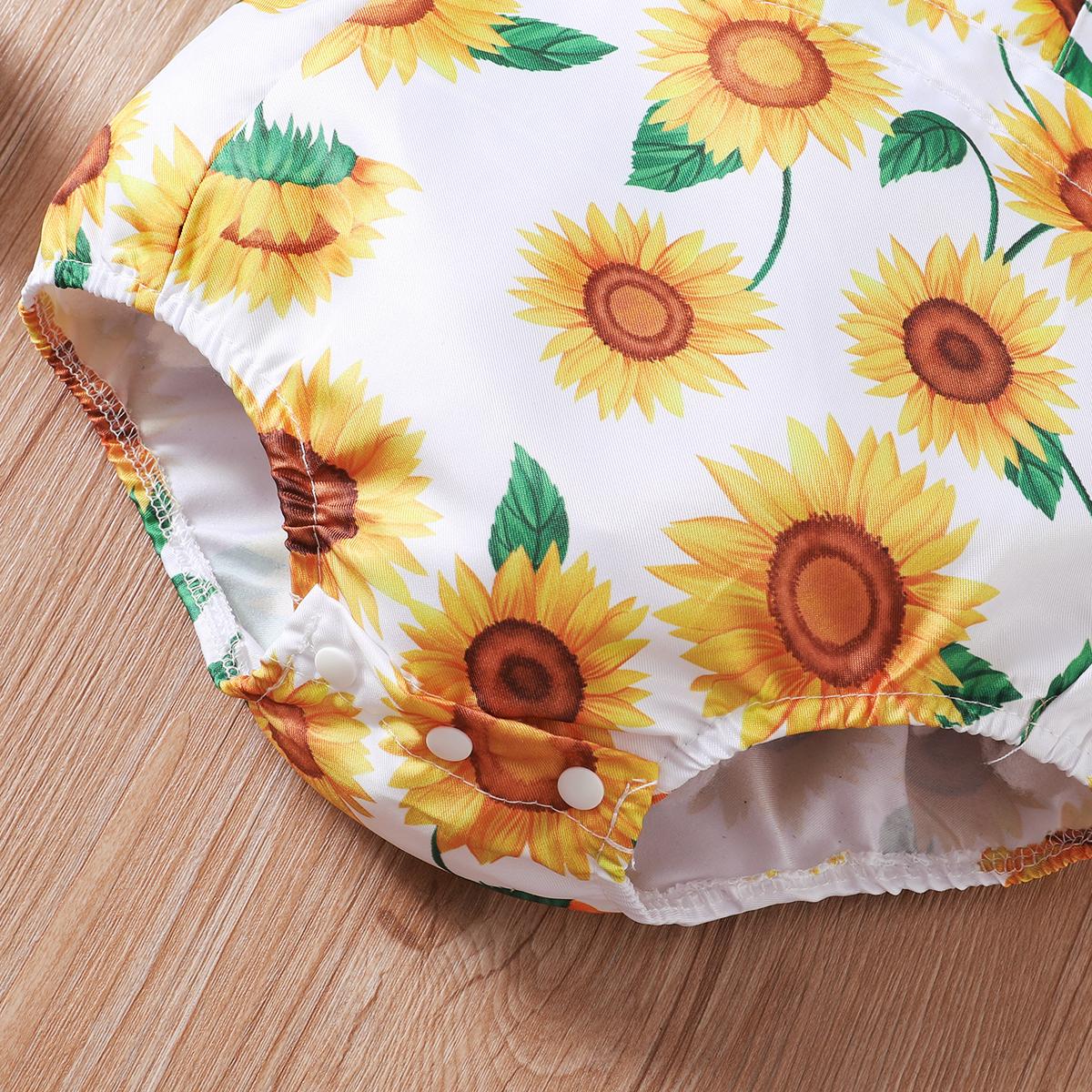 Kids fashion Girls Clothes Sleeveless Summer Bodysuits With Headband 2Pcs Ready Stock Set 22104770