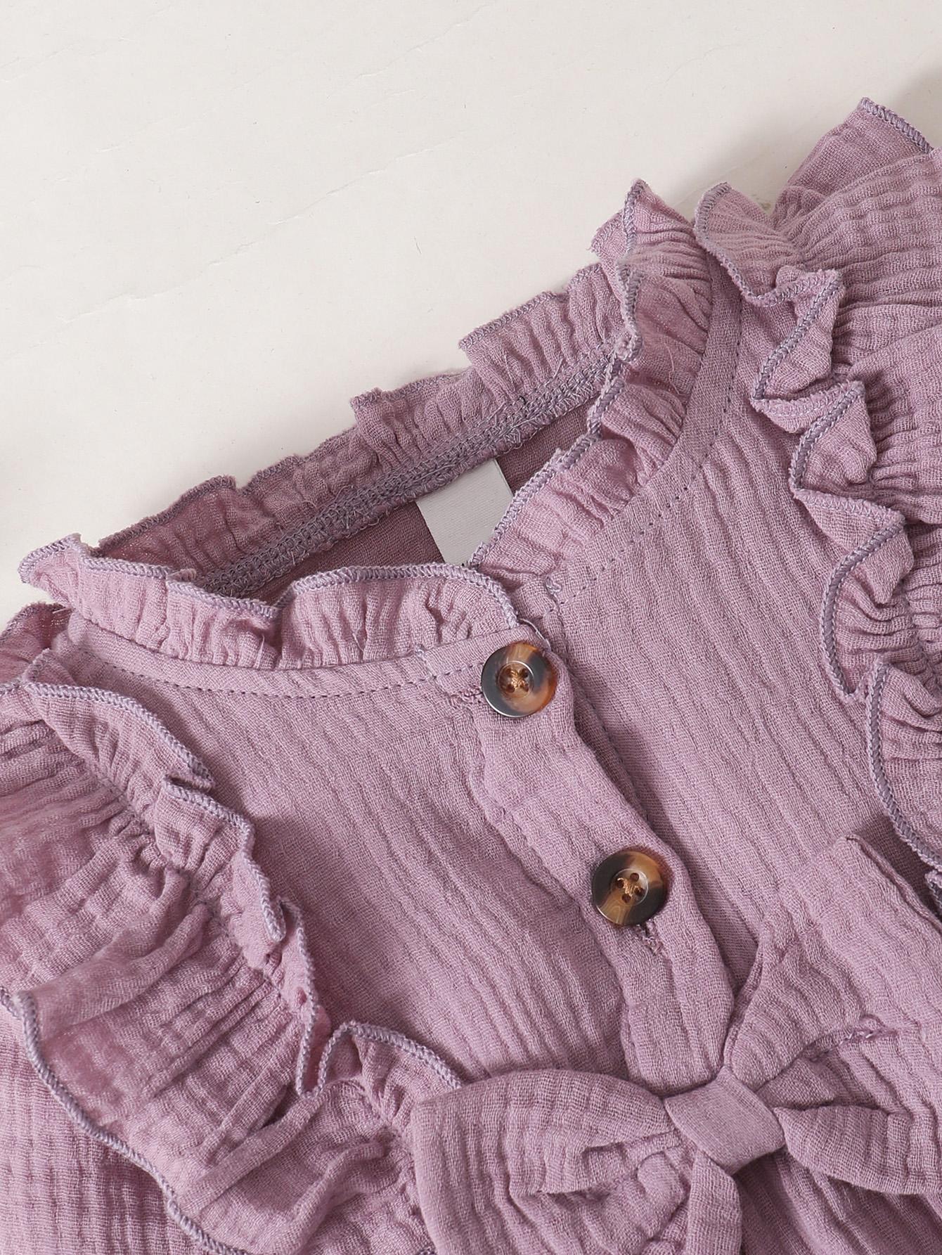 Baby Girls Dress Long Sleeve Bow Winter Dress Grace Dress Purple 22010055-4