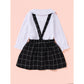 Baby Girl Clothes Baby Girl Outfits Long Sleeve Shirt Top Black Plaid Suspender Skirt 2PCS Outfits  Baby Girl Outfits WL20071289