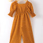 Jumpsuit For Baby Girls Bubble Sleeve Wave Point One Piece Green Little Girls ZX-221Y057