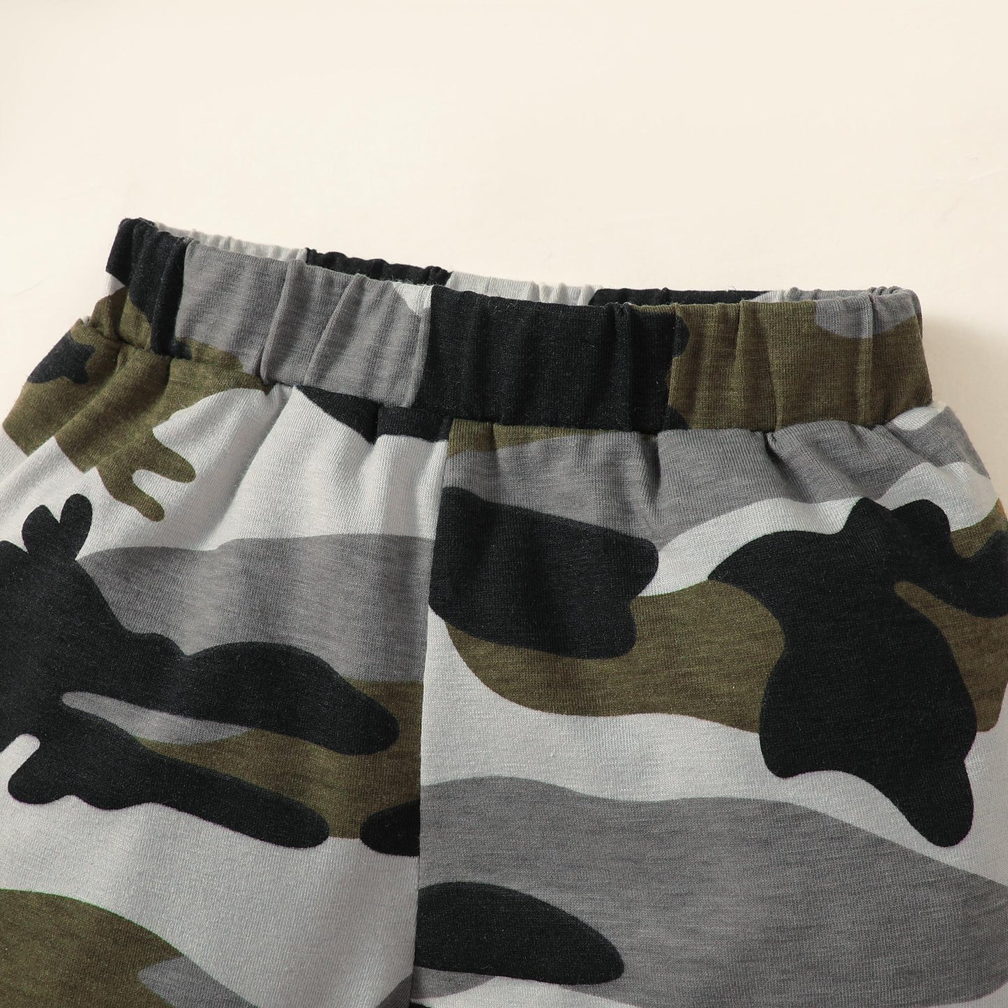 Kid fashion Boys Clothes Fist Bump Romper Winter OOTD Camouflage Pants Hat 3Pcs Outfits Black 32109604