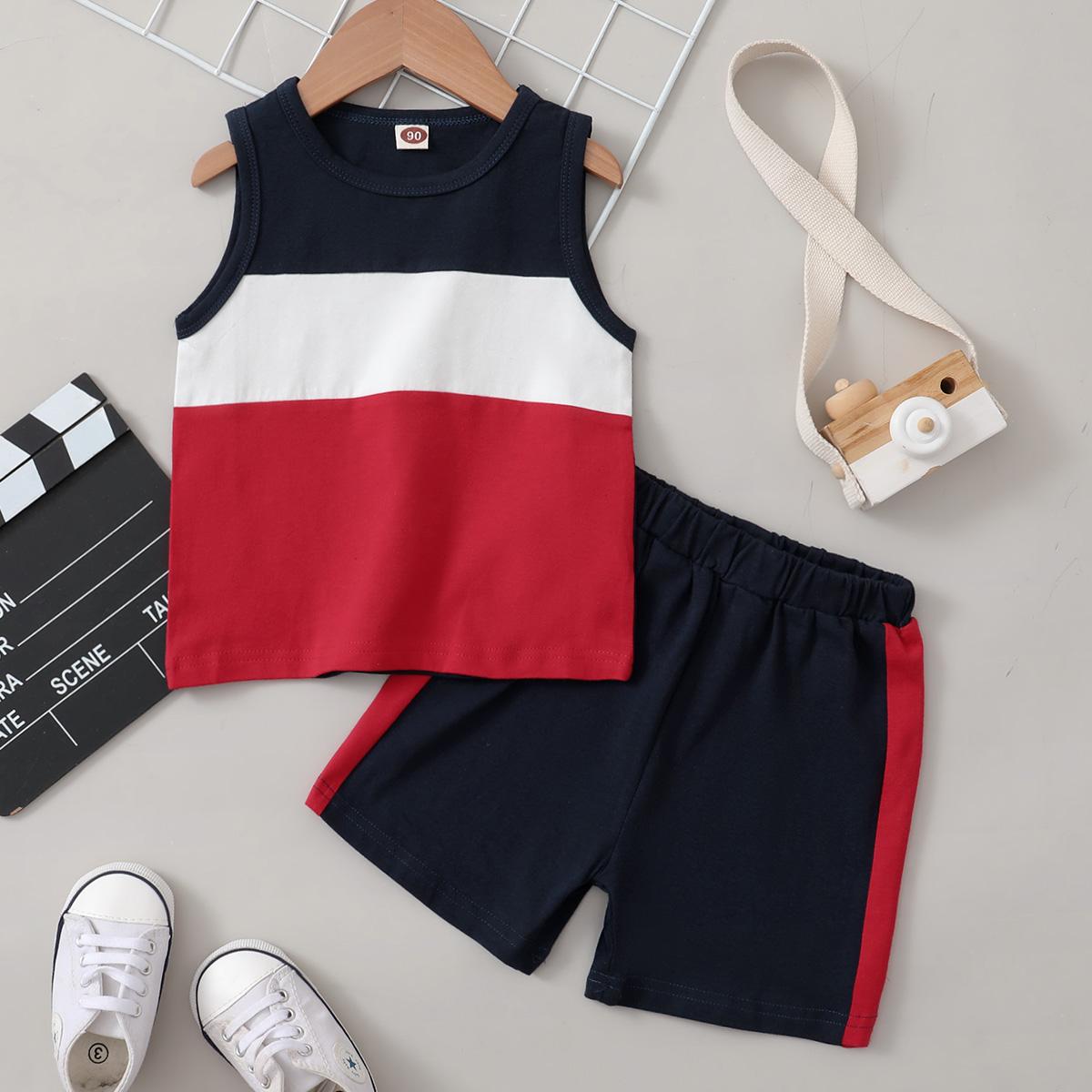 Baby Clothes Baby Boy Multicolor Short Sleeve T-shirts And Black Shorts WL2005951