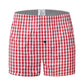 Men's Plaid Print Boxer Shorts 100% Polyester Soft Stretchy Blended Woven Elastic Plus Size Drawstring Men's Shorts