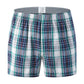 Men's Plaid Print Boxer Shorts 100% Polyester Soft Stretchy Blended Woven Elastic Plus Size Drawstring Men's Shorts