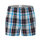 Men's Plaid Print Boxer Shorts 100% Polyester Soft Stretchy Blended Woven Elastic Plus Size Drawstring Men's Shorts