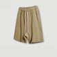 410G 100% Cotton Custom Logo Fashion Brand Retro High Street Loose Edge Shorts Summer Casual  Men's Sports Washed Shorts
