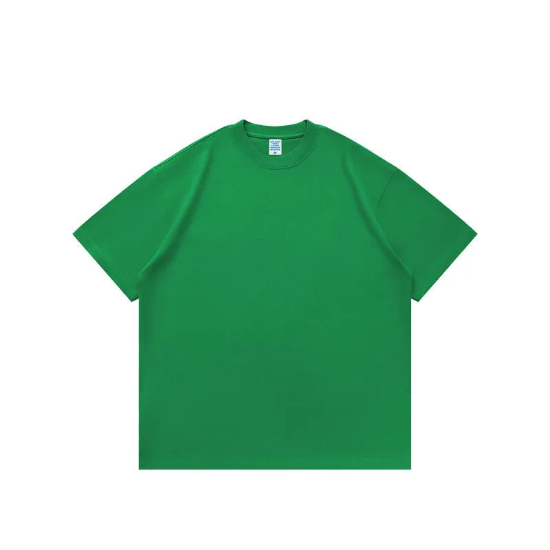 425 Grams 100% Cotton 2025 Spring Summer Collection Heavy Weight Short Sleeve Loose T-Shirt 100% Knitted Oversized Street Long