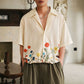 Custom 2026 Summer European American Men's Casual Short Sleeve Poplin Hawaiian Shirt Lapel Fashion Flower Vintage Men's Shirt