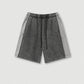 370G 100% Cotton Custom Vintage Splicing Ribbon Loose Color Contrast Shorts Drawstring Casual Men's Five-point Shorts