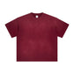 Men' Summer New Stitching Short Sleeve 260g Washed to Make Daily White Shirt Men's American Retro Pure Cotton Short Tshirt