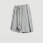 410G 100% Cotton Custom Logo Fashion Brand Retro High Street Loose Edge Shorts Summer Casual  Men's Sports Washed Shorts