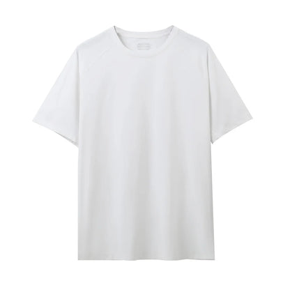 Stock Breathable Quick Dry Anti-UV O-Neck Pullover Knitted Size Loose Fit Short Sleeve Solid Color Casual Sports Style Men