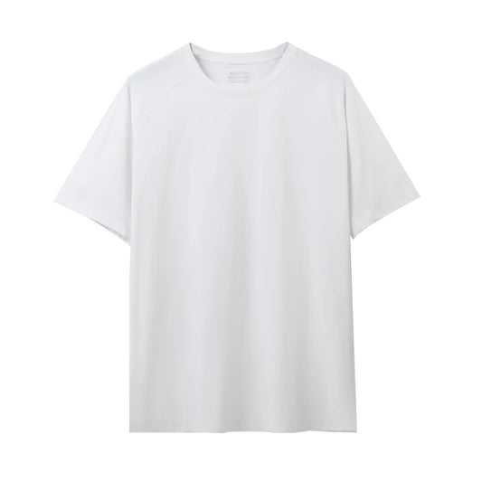 Stock Breathable Quick Dry Anti-UV O-Neck Pullover Knitted Size Loose Fit Short Sleeve Solid Color Casual Sports Style Men