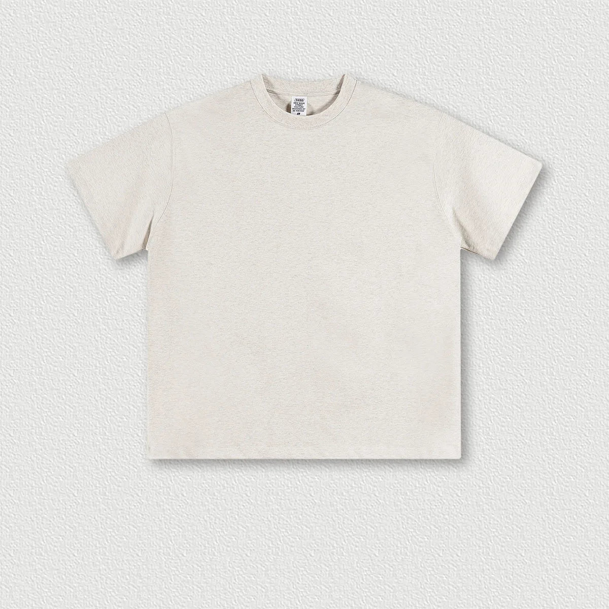 345G 100% Cotton Custom Logo Heavyweight New Trendy Brand Basic Short-sleeved Pure Cotton Loose Casual T-shirt for Men