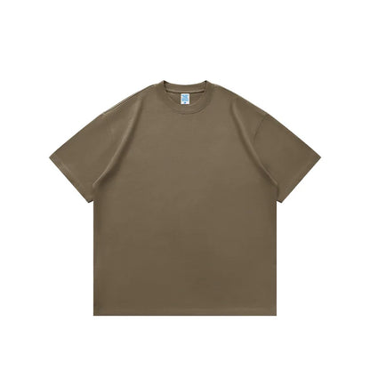 425 Grams 100% Cotton 2025 Spring Summer Collection Heavy Weight Short Sleeve Loose T-Shirt 100% Knitted Oversized Street Long