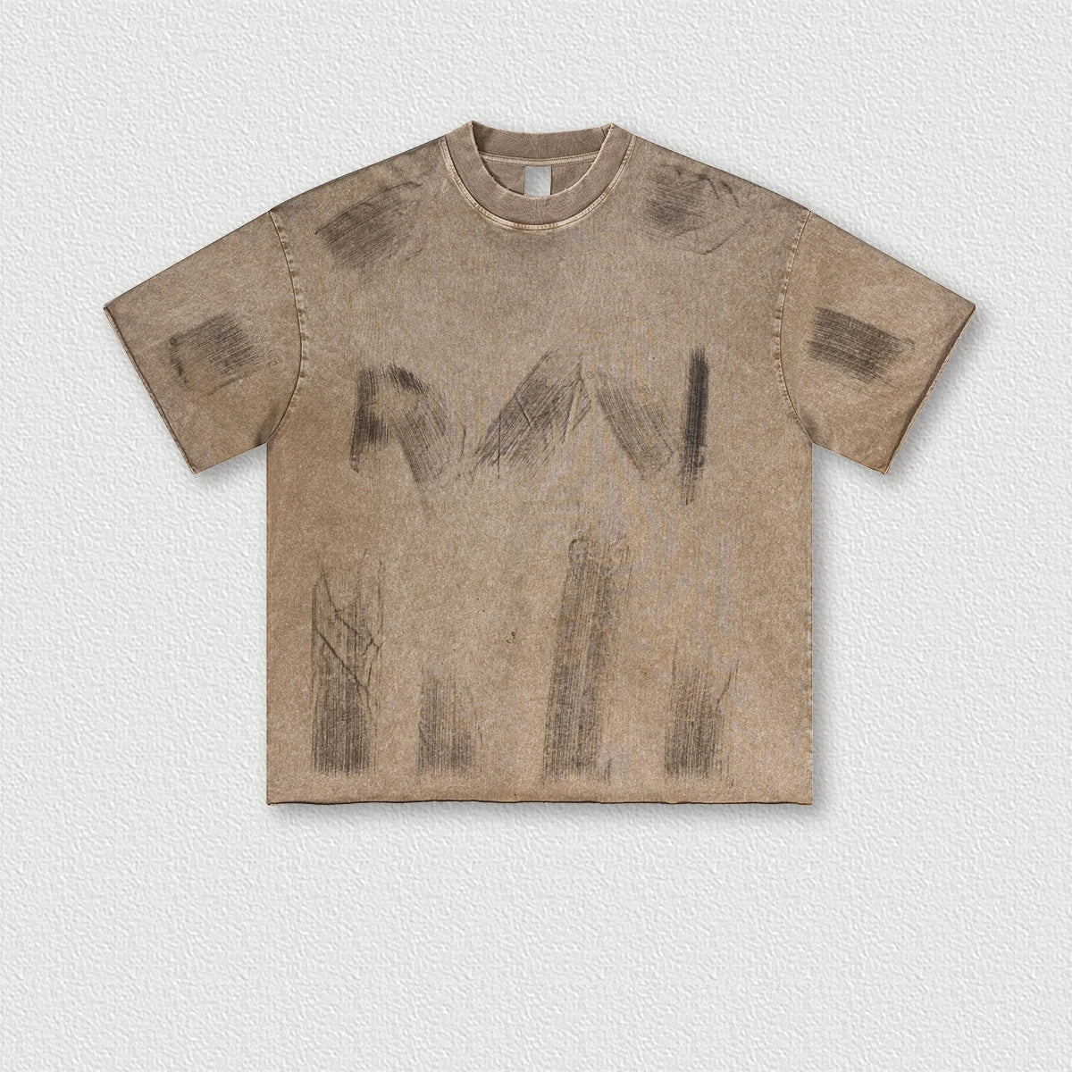 310G 100% Cotton Custom Logo Mud Dyed Retro Old Short-sleeved Series Loose School Laziness Loose T-shirt for Men