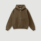 345G Custom Logo Autumn Trendy Loose Solid Color Zipper Hooded Sweatshirt Casual Pants Set Men's Hoodie Sets