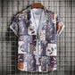 Abstract Art Men's Shirt | Minimalist Brush Stroke Short Sleeve Shirts