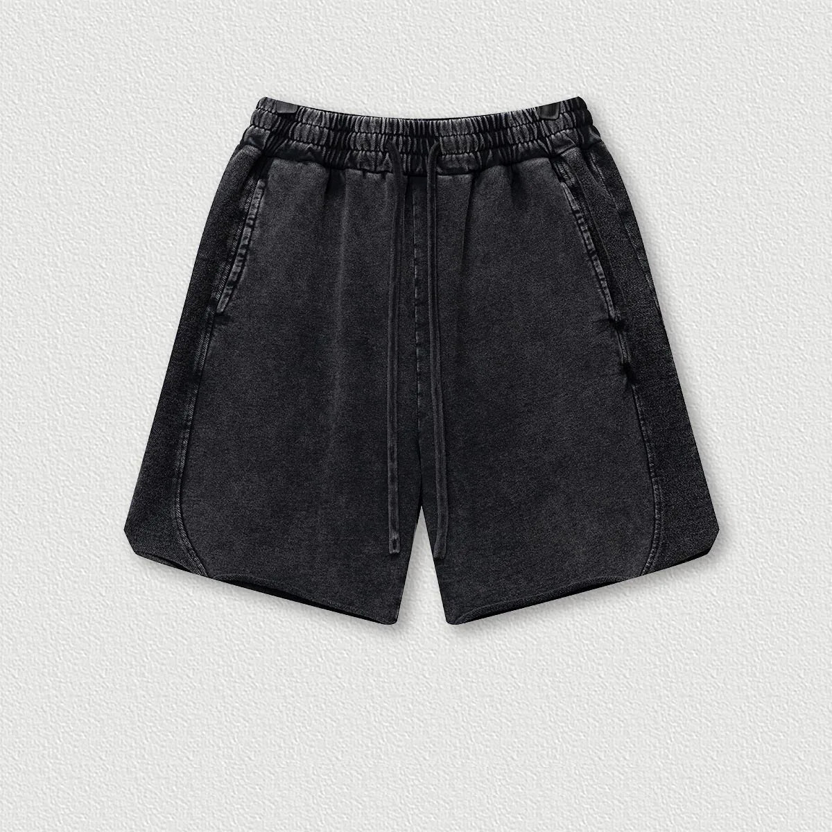 330 Grams 100% Cotton Custom logo High Street Batik Washed Old Men's Shorts Loose Mid-Pants Men Fashion Brand Casual Shorts