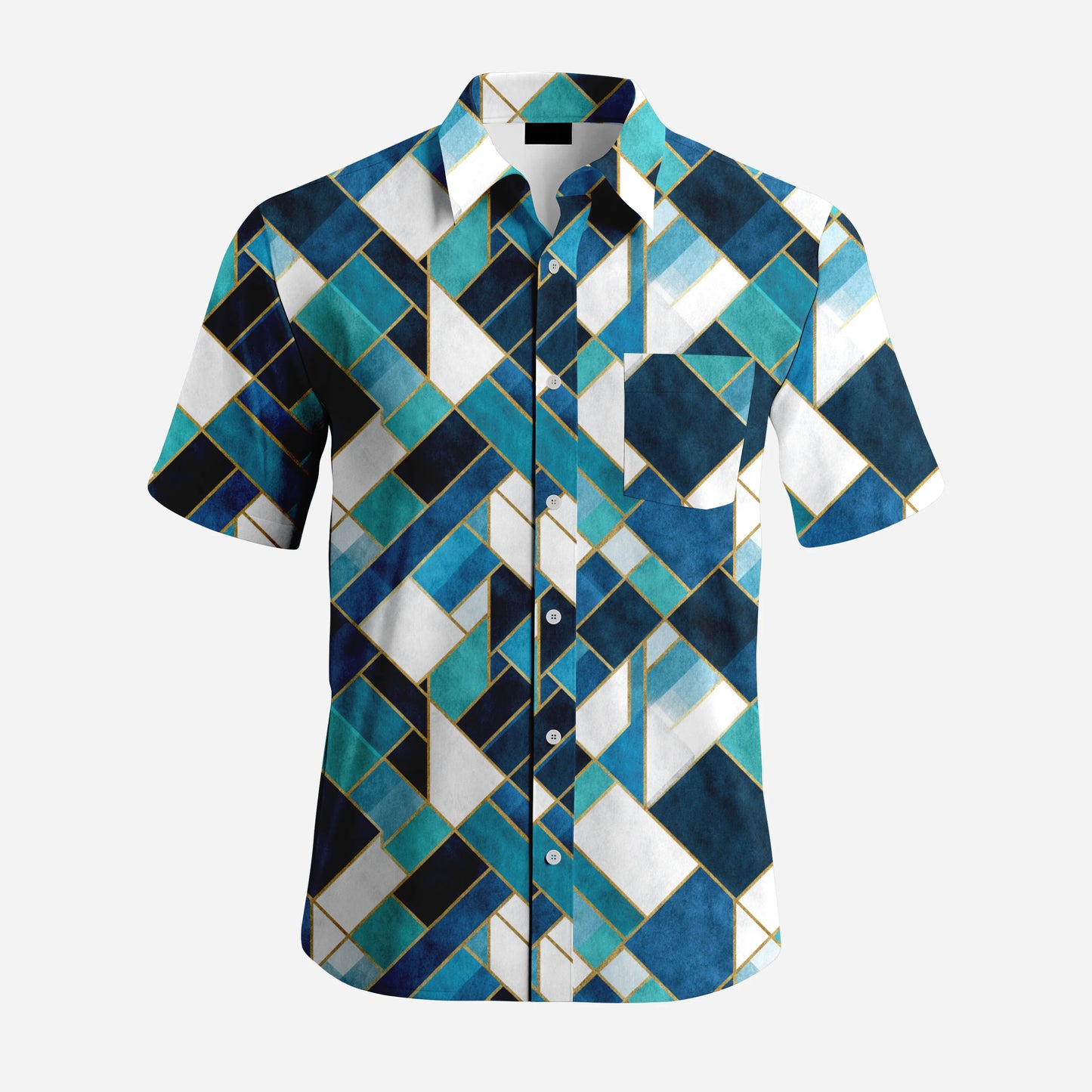 Polynesian Hawaian Custom Printed Breathable Anti-Shrink Knitted Summer Big Size Men's Casual Beach Short Sleeve Hawaian Shirts