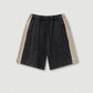 370 Grams 100% Cotton Custom logo Vintage Splicing Ribbon Loose Color Contrast Shorts Drawstring Casual Men's Five-point Shorts