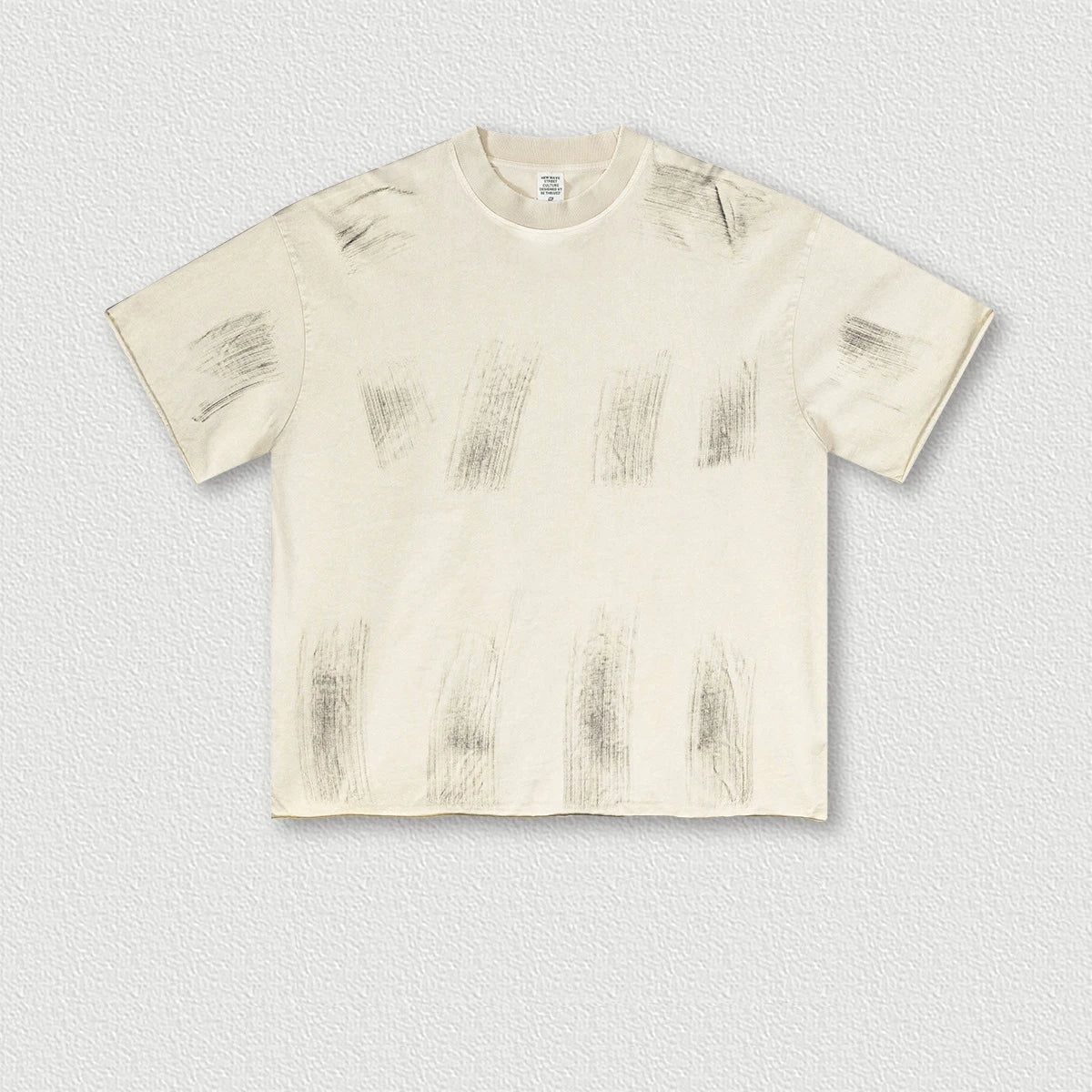 310G 100% Cotton Custom Logo Mud Dyed Retro Old Short-sleeved Series Loose School Laziness Loose T-shirt for Men
