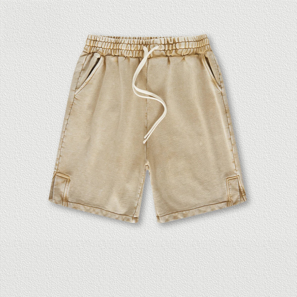 350 Grams 100% Cotton Custom Logo Heavy Weight Retro Wash-slit American Trendy Brand Men's Five-point Pants Men's Shorts