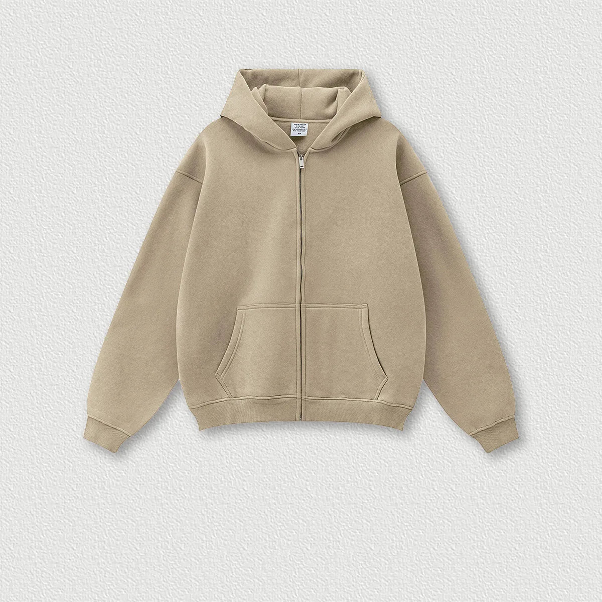 345G Custom Logo Autumn Trendy Loose Solid Color Zipper Hooded Sweatshirt Casual Pants Set Men's Hoodie Sets