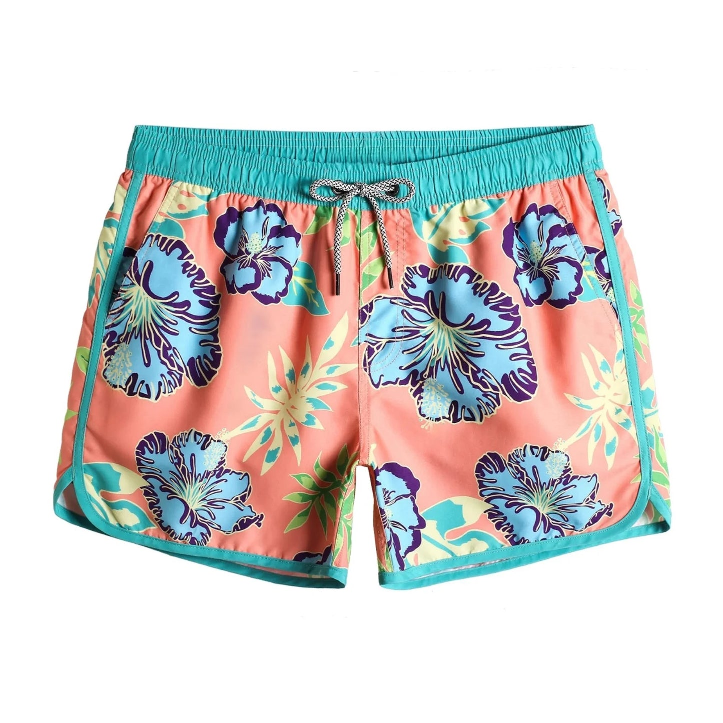 Custom Logo Men's Breathable Swim Shorts Relaxing Mid Waist Hot Shorts Drawstring Closure for Pool Beach Shorts