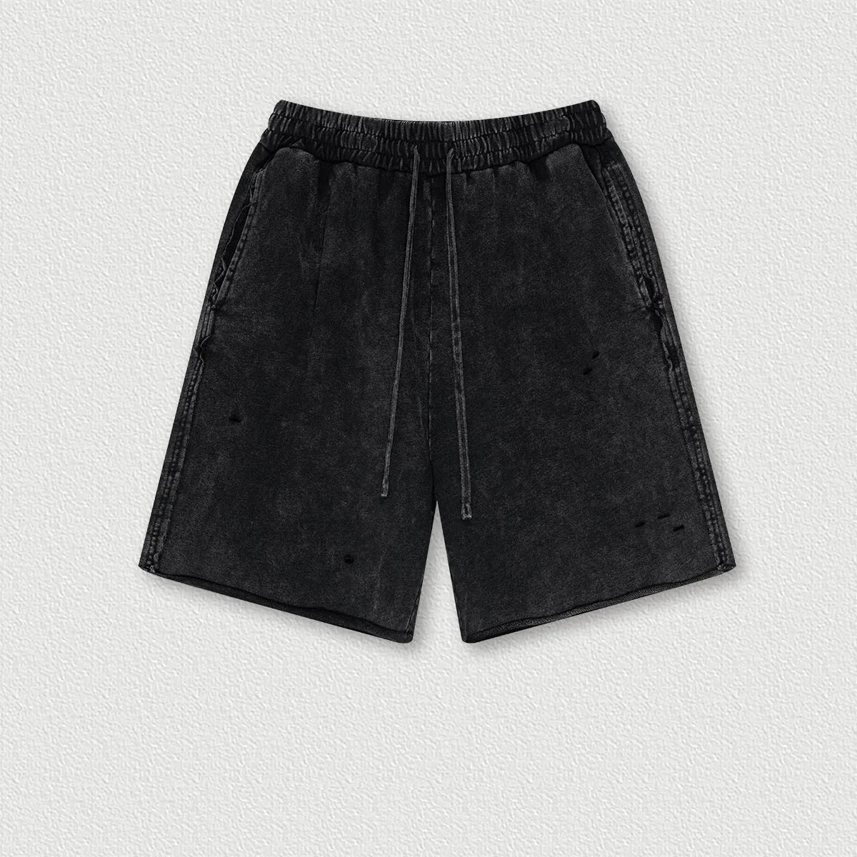 330G Custom Summer High Street Washed Batik Knee Length Shorts Men's Trendy Brand Wasteland Style Five-point Shorts