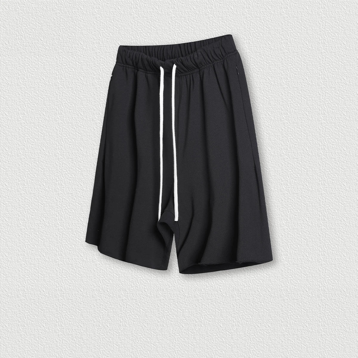 410G 100% Cotton Custom Logo Fashion Brand Retro High Street Loose Edge Shorts Summer Casual  Men's Sports Washed Shorts