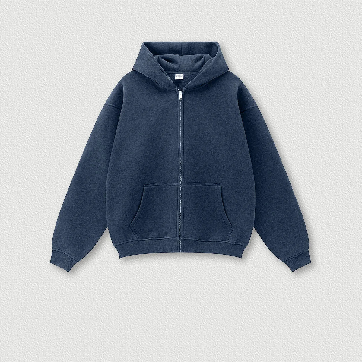 345G Custom Logo Autumn Trendy Loose Solid Color Zipper Hooded Sweatshirt Casual Pants Set Men's Hoodie Sets