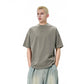 American Street Heavy High Quality Oversized T-Shirt Spring Summer New American Size Patchwork Short-Sleeved T-Shirt for Man