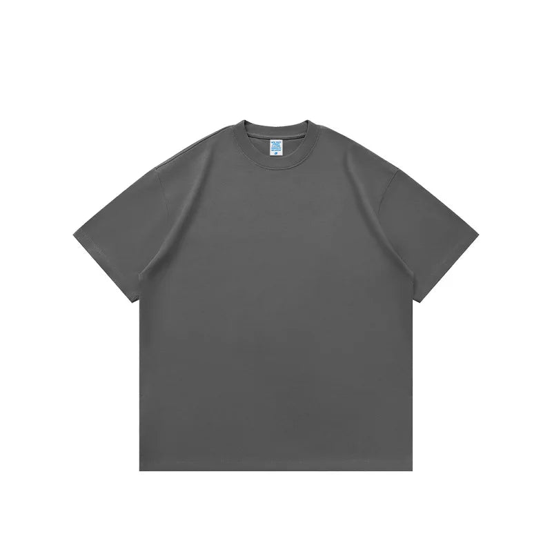 425 Grams 100% Cotton 2025 Spring Summer Collection Heavy Weight Short Sleeve Loose T-Shirt 100% Knitted Oversized Street Long