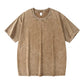 Washed Distressed 230g Heavyweight Cotton Short Sleeved T-shirt Versatile Men Summer Solid Color Loose T-shirt for Men