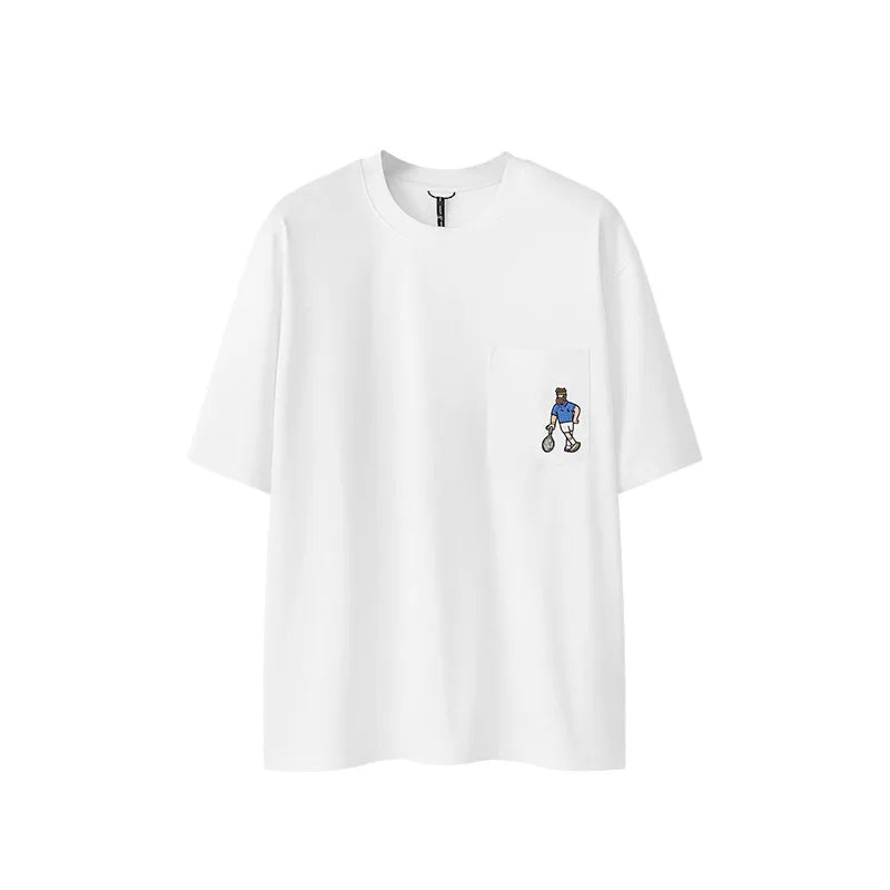 240G Sports Embroidered Pocket T-shirt 6 in 1 Cool Quick-drying Short Sleeves T-shirt for Men