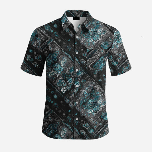 Custom Professional 100% Polyester Stand Collar Hawaiian Shirts Breathable Summer Fashion Matching Set OEM Beach Shirt