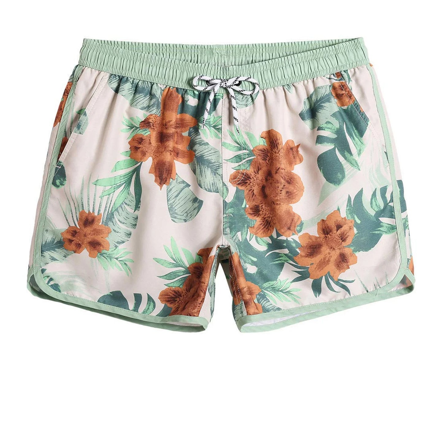 Custom Logo Men's Breathable Swim Shorts Relaxing Mid Waist Hot Shorts Drawstring Closure for Pool Beach Shorts