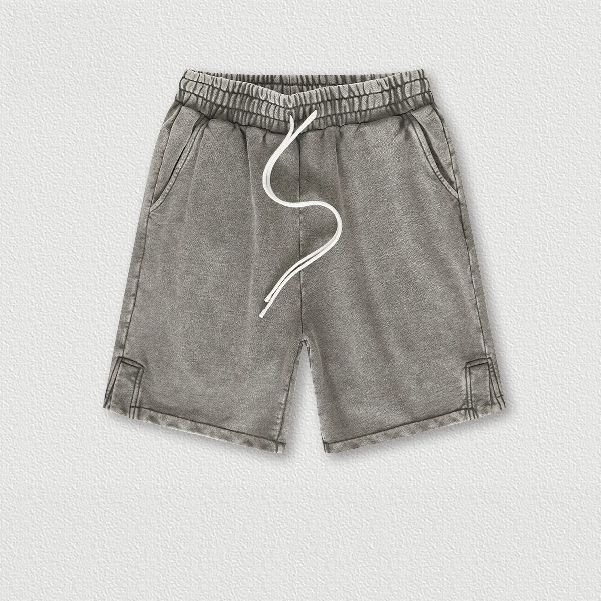 350 Grams 100% Cotton Custom Logo Heavy Weight Retro Wash-slit American Trendy Brand Men's Five-point Pants Men's Shorts