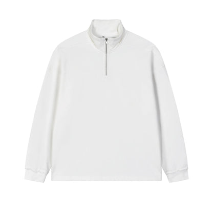 Men's Quarter-Zip Fleece Waterproof Eco-Friendly Windproof Boxy Fit Solid Color Outdoor Hoodie Polyester/Cotton Blend