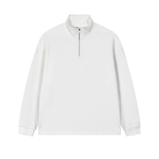 Men's Quarter-Zip Fleece Waterproof Eco-Friendly Windproof Boxy Fit Solid Color Outdoor Hoodie Polyester/Cotton Blend