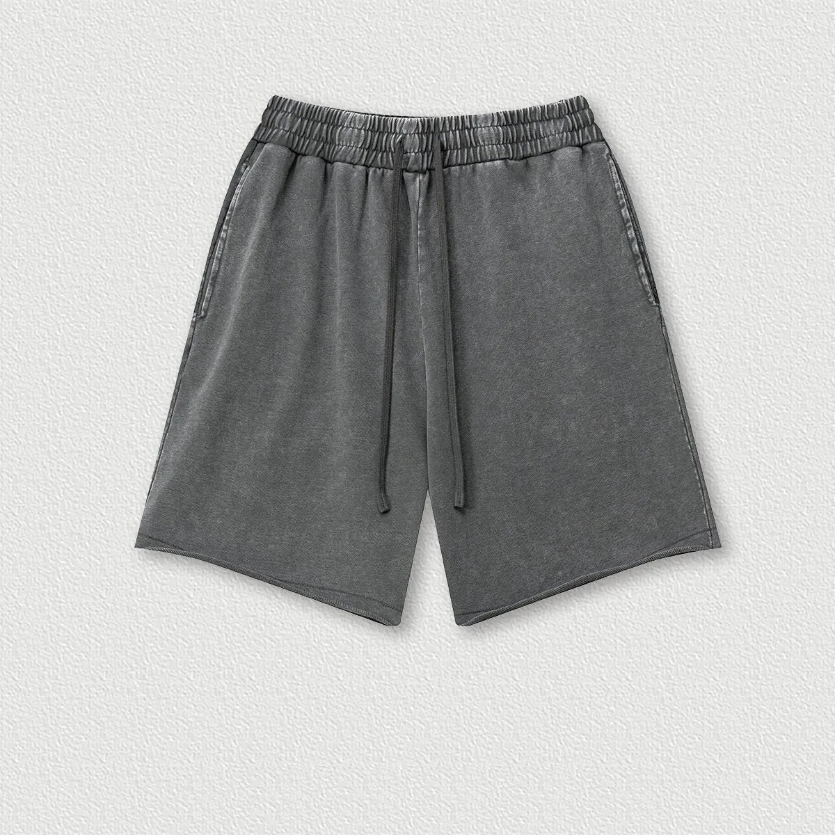 330G 100% Cotton Custom Summer Retro Street Trend Neutral Style Casual Five-point Pants Washing Loose Curly Shorts Men