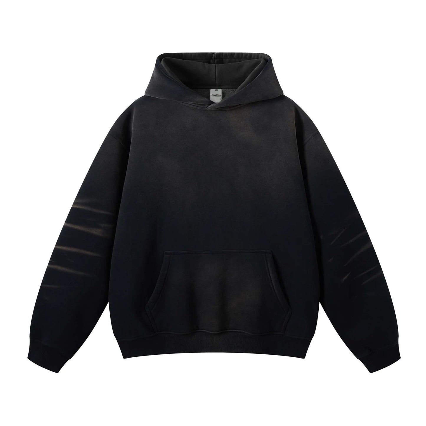 OEM/ODM Custom Logo 375g Autumn Winter American Loose Wash Water Make Fleece Hooded Sweater Solid Color Hoodie